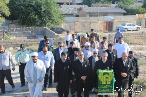 حضور پرچم متبرک و کاروان خدام حرم رضوی (ع) در شهرستان مراوه تپه 