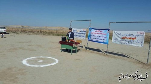 کلنگ زنی مدرسه ۶ کلاسه روستای  آق تقه جدید شهرستان مراوه تپه