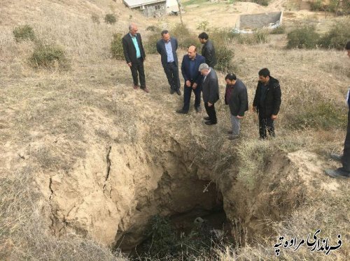 بازدید معاون استاندار و مدیر کل بحران از روستاهای طرح ایمن سازی و کوچ شهرستان مراوه تپه 