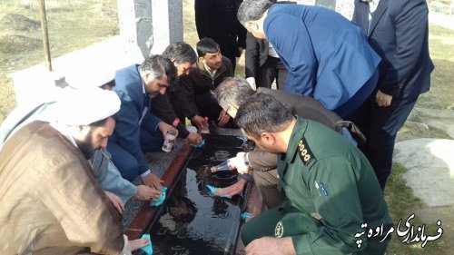 غبار روبی مزارشهدا شهرستان مراوه تپه به مناسبت هفته مبارزه با مواد مخدر 