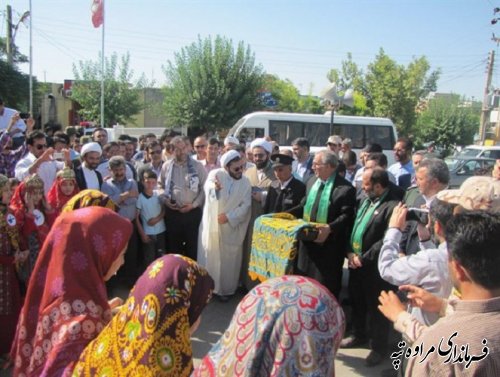 حضور پرچم متبرک و کاروان خدام رضوی در شهرستان مراوه تپه