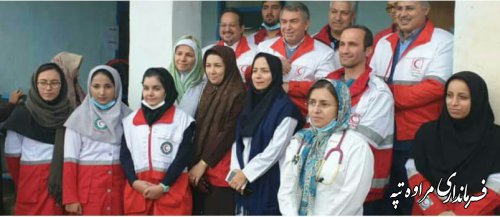 اجرای طرح کاروان سلامت در روستای هدف گردشگری کمرلی شهرستان مراوه تپه.