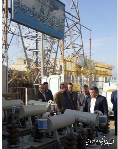 دیدار فرماندار شهرستان مراوه تپه با پرسنل مدیریت توزیع نیروی برق این شهرستان.