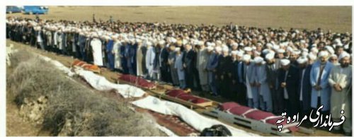 حضور باشکوه مردم در مراسم تشیع جانباختگان حادثه واژگونی اتوبوس در بخش گلیداغ شهرستان مراوه تپه.