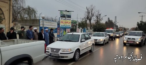 رژه موتوری در شهرستان مراوه‌تپه 