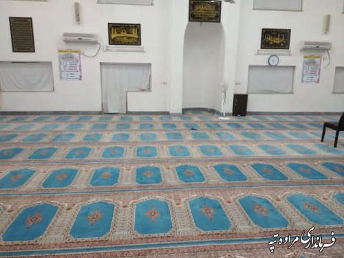 خدمتی دیگر تخصیص ۱۵۰۰‌ متر مربع سجاده یکپارچه به مساجد شهرستان مراوه‌تپه توسط بنیاد علوی