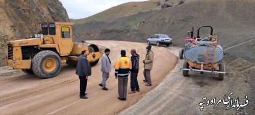 بازدید فرماندار شهرستان مراوه‌تپه از پروژه اجرای بیس و آسفالت جاده روستایی دولت اورلان و شاخلی 