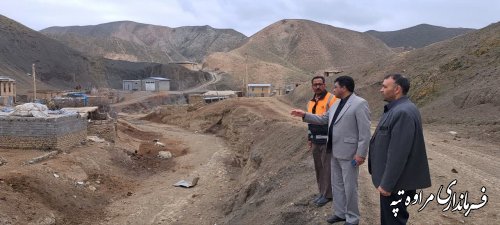 بازدید فرماندار شهرستان مراوه‌تپه از معابر روستای شاخلی 