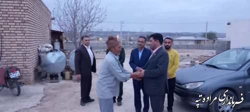 دیدار فرماندار شهرستان مراوه‌تپه با خیرین روستای خوجه گلدی 