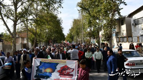 راهپیمایی مردم ولایتمدار شهرستان مینودشت در حمایت از مردم مطلوم فلسطین