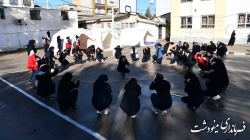 مانور زلزله و ایمنی در سطح مدارس شهرستان مینودشت برگزار شد