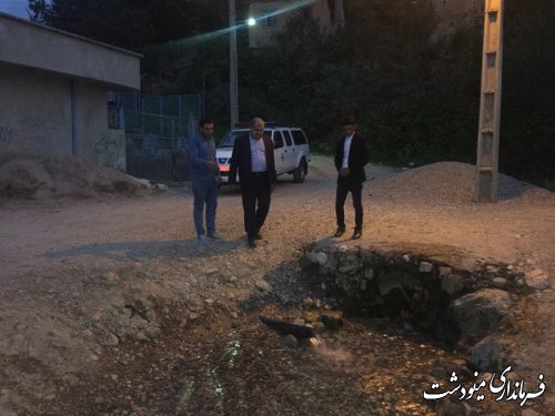 بازدید سر زده فرماندار مینودشت از روستای ورچشمه و زمین شاهی 