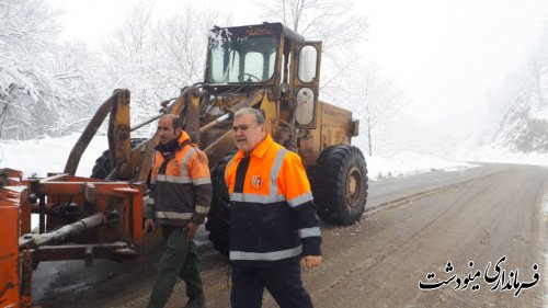 بازدید فرماندار مینودشت از مناطق برف گیر و کوهستانی شهرستان