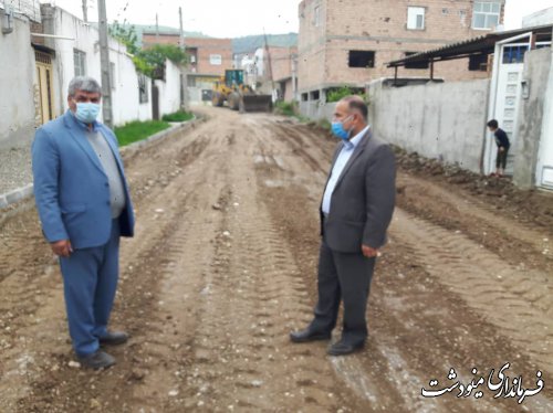 اجرای ۴۰۰۰ متر مربع بتون و زیرسازی معابر روستای محمد شهرستان مینودشت