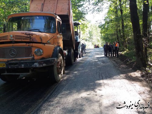 بازدید فرماندار از اجرای روکش آسفالت جاده دوزین