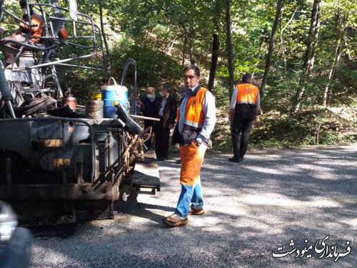 بازدید فرماندار از اجرای روکش آسفالت جاده دوزین