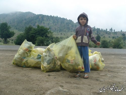 پاکسازی منطقه گردشگری النگ رامیان از زباله / گزارش تصویری