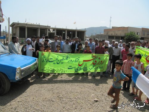 گزارش تصویری حضور مردم  خان ببین و روستای زینب آباد در راهپیمایی روز قدس