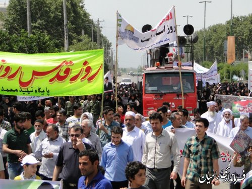 گزارش تصویری حضور مردم  خان ببین و روستای زینب آباد در راهپیمایی روز قدس