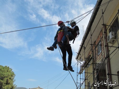 مانور آمادگی در برابر زلزله در شهرستان رامیان برگزار شد