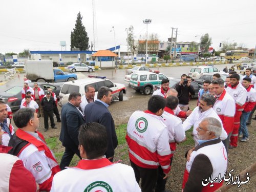 بازدید دکتر ضیائی رئیس جمعیت هلال احمر کل کشور از پایگاه امداد و نجات جاده ای موقت پلیس راه رامیان –آزادشهر