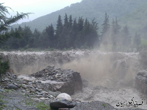 وقوع سیلاب در شهرستان رامیان