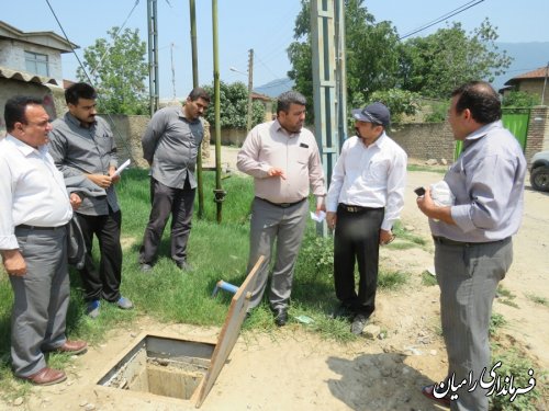 بازدید فرماندار رامیان از پروژه شبکه توزیع و نصب انشعابات خانگی روستای نقی آباد