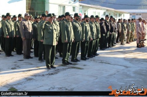 صبحگاه مشترک نیروهای مسلح شهرستان رامیان به مناسبت دهه مبارک فجر