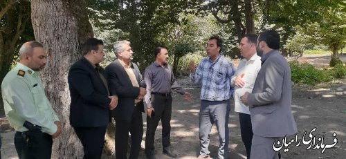 بازید فرماندار رامیان از محل تاسیسات آب شرب شهر دلند در روستای سفید چشمه