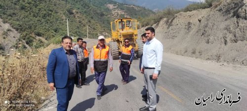 بازدید فرماندار رامیان از نقاط حادثه خیز محور النگ