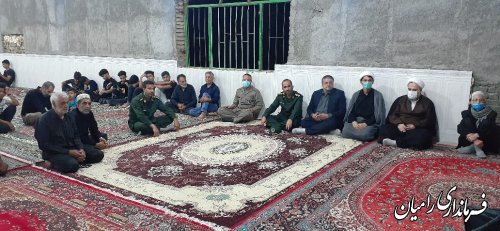 حضور فرماندار رامیان در مراسم عزاداری اباعبدالله الحسین علیه السلام
