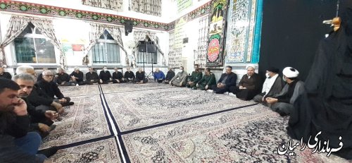 حضور فرماندار رامیان در مراسم عزاداری اباعبدالله الحسین علیه السلام