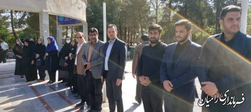 مراسم غبار روبی و عطر افشانی گلزار شهدای شهر رامیان
