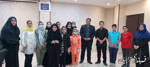 دیدار مسئول و اعضای فعال کانون پرورش فکری رامیان با فرماندار
