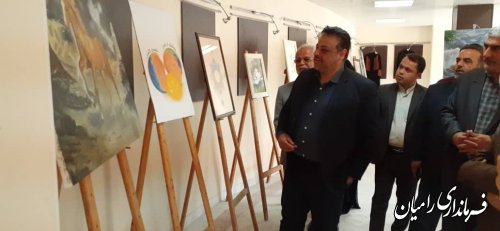 افتتاح نمایشگاه توانمندی های هنرمندان شهرستان رامیان