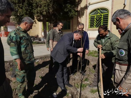 حضور فرماندار رامیان در مراسم روز درختکاری 