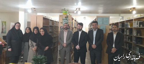 بازدید سرپرست فرمانداری از کتابخانه و سالن آمفی تئاتر کتابخانه عمومی شیخ عبدالحسین جعفری رامیان