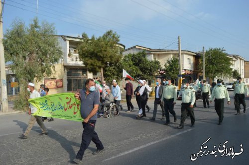 برگزاری مراسم پیاده روی همگانی در شهرستان ترکمن