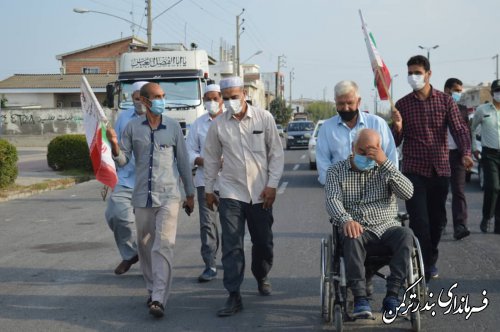 برگزاری مراسم پیاده روی همگانی در شهرستان ترکمن