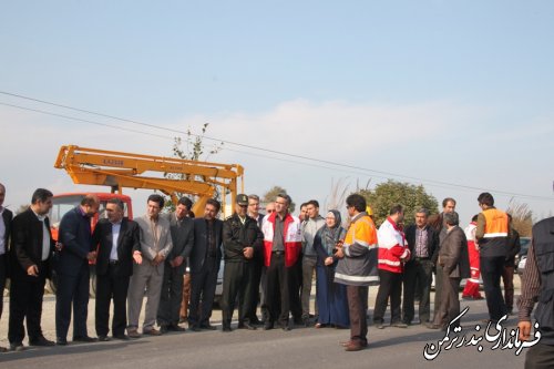 گزارش تصویری از حضور فرماندارشهرستان ترکمن در مانور تصادف جاده ای زنجیره ای در شرایط واقعی