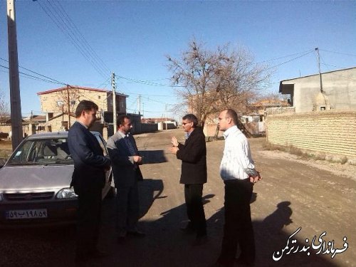 بازدید بخشدار مرکزی و ریاست بنیاد مسکن انقلاب اسلامی شهرستان ترکمن از طرح های عمرانی روستایی حوزه بخش مرکزی
