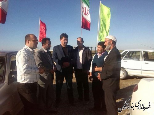 بازدید بخشدار مرکزی و ریاست بنیاد مسکن انقلاب اسلامی شهرستان ترکمن از طرح های عمرانی روستایی حوزه بخش مرکزی