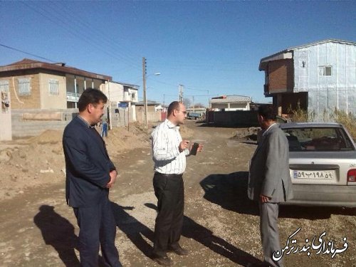 بازدید بخشدار مرکزی و ریاست بنیاد مسکن انقلاب اسلامی شهرستان ترکمن از طرح های عمرانی روستایی حوزه بخش مرکزی