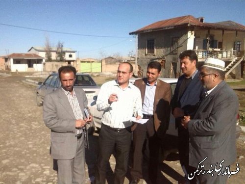 بازدید بخشدار مرکزی و ریاست بنیاد مسکن انقلاب اسلامی شهرستان ترکمن از طرح های عمرانی روستایی حوزه بخش مرکزی