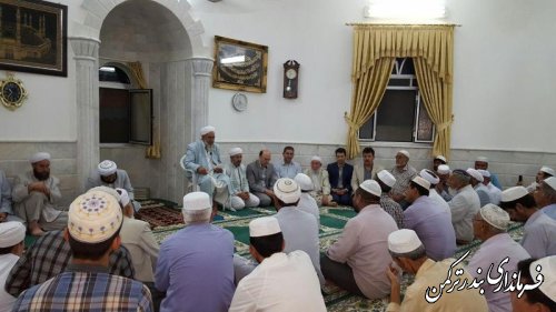 حضور فرماندار شهرستان ترکمن در مسجد روستای خواجه لر