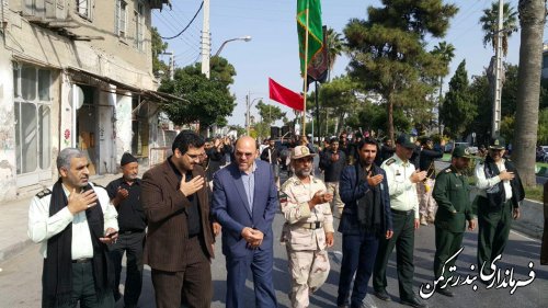 حضور فرماندار در مراسم دسته روی ایام محرم شهرستان ترکمن