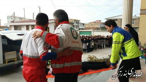 برگزاری مانور سراسری زلزله  و ایمنی مدارس در شهرستان ترکمن