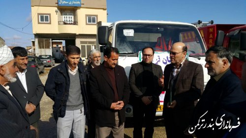 بازدید فرماندار شهرستان از بخشداری سیجوال و تحویل کامیونت حمل زباله روستای سیجوال