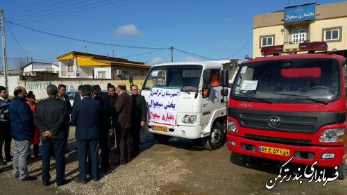 بازدید فرماندار شهرستان از بخشداری سیجوال و تحویل کامیونت حمل زباله روستای سیجوال