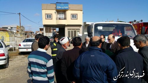 بازدید فرماندار شهرستان از بخشداری سیجوال و تحویل کامیونت حمل زباله روستای سیجوال